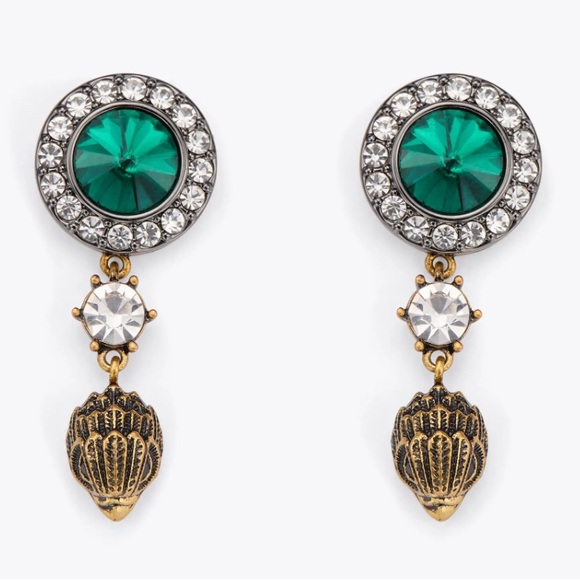 Kurt Geiger London Signature Eagle Octavia Gemstone drop earrings NWT - Picture 2 of 6